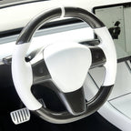 Custom Round Carbon Fiber Steering wheel for Tesla Model 3 / Y
