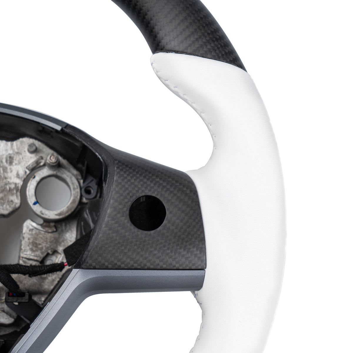 Sport Round Carbon Fiber Steering Wheel for Tesla Model 3/Y