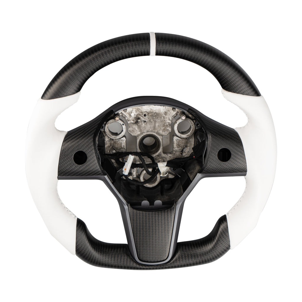 Sport Round Carbon Fiber Steering Wheel for Tesla Model 3/Y