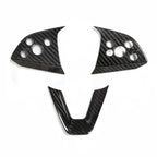 Carbon Fiber Steering Wheel Center Trim Cover for Tesla Model 3/Y Glossy Carbon Fiber