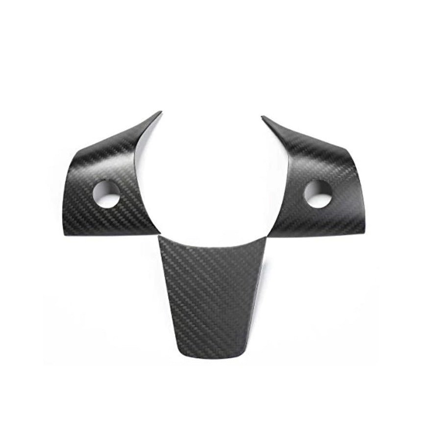 Carbon Fiber Steering Wheel Center Trim Cover for Tesla Model 3/Y Model 3 2017-2023 & Model Y 2020-2024 Matte Carbon Fiber