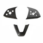 Carbon Fiber Steering Wheel Center Trim Cover for Tesla Model 3/Y Matte Carbon Fiber