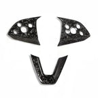 Carbon Fiber Steering Wheel Center Trim Cover for Tesla Model 3/Y Forged Carbon Fiber