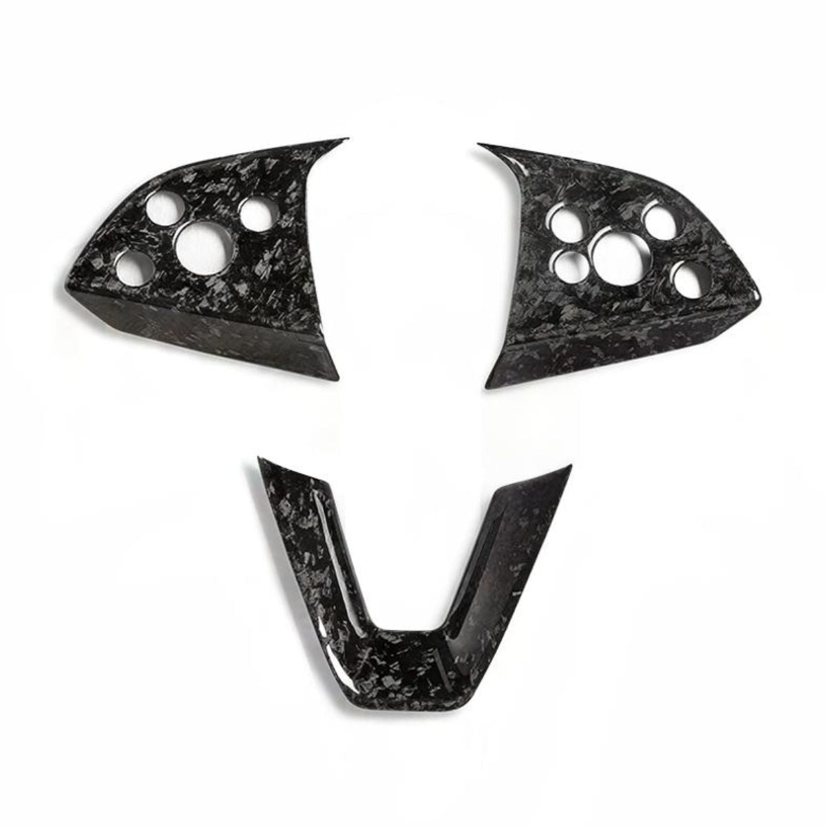 Carbon Fiber Steering Wheel Center Trim Cover for Tesla Model 3/Y Forged Carbon Fiber