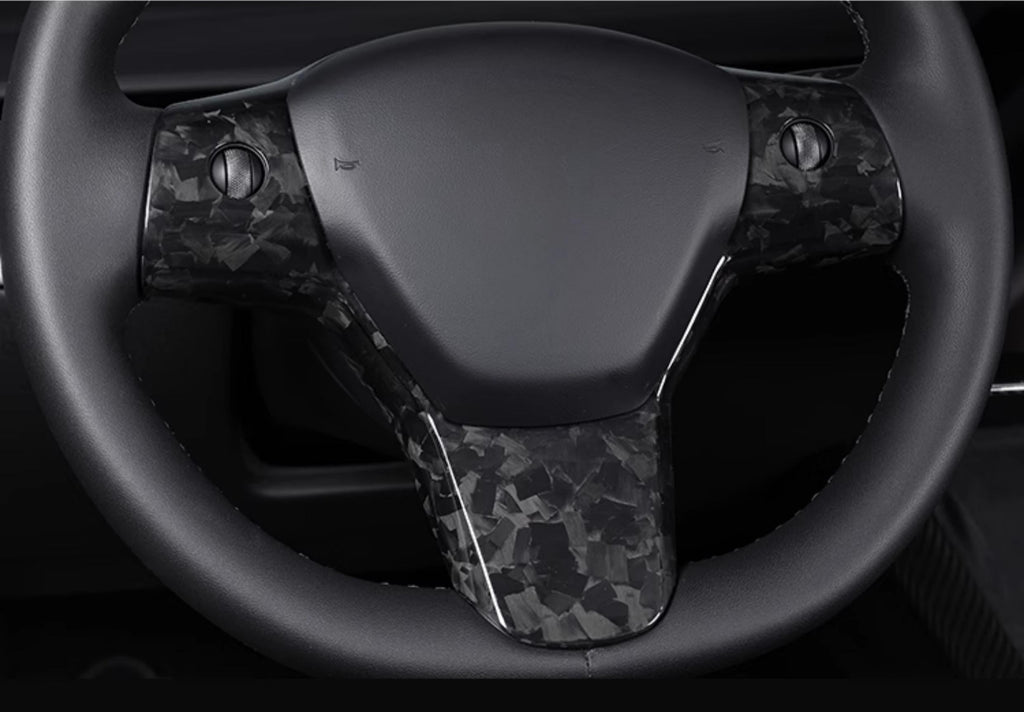 Carbon Fiber Steering Wheel Patch for Tesla Model 3/Y Forged