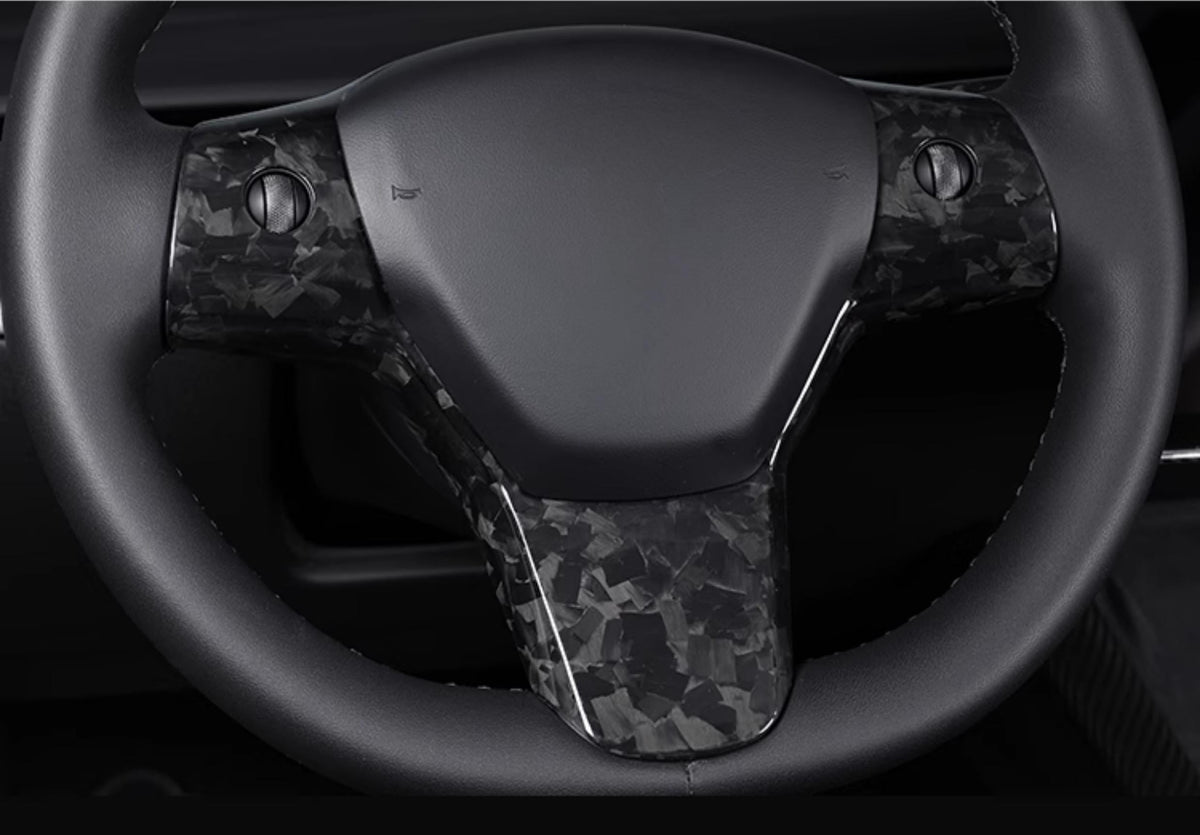 Carbon Fiber Steering Wheel Patch for Tesla Model 3/Y Forged