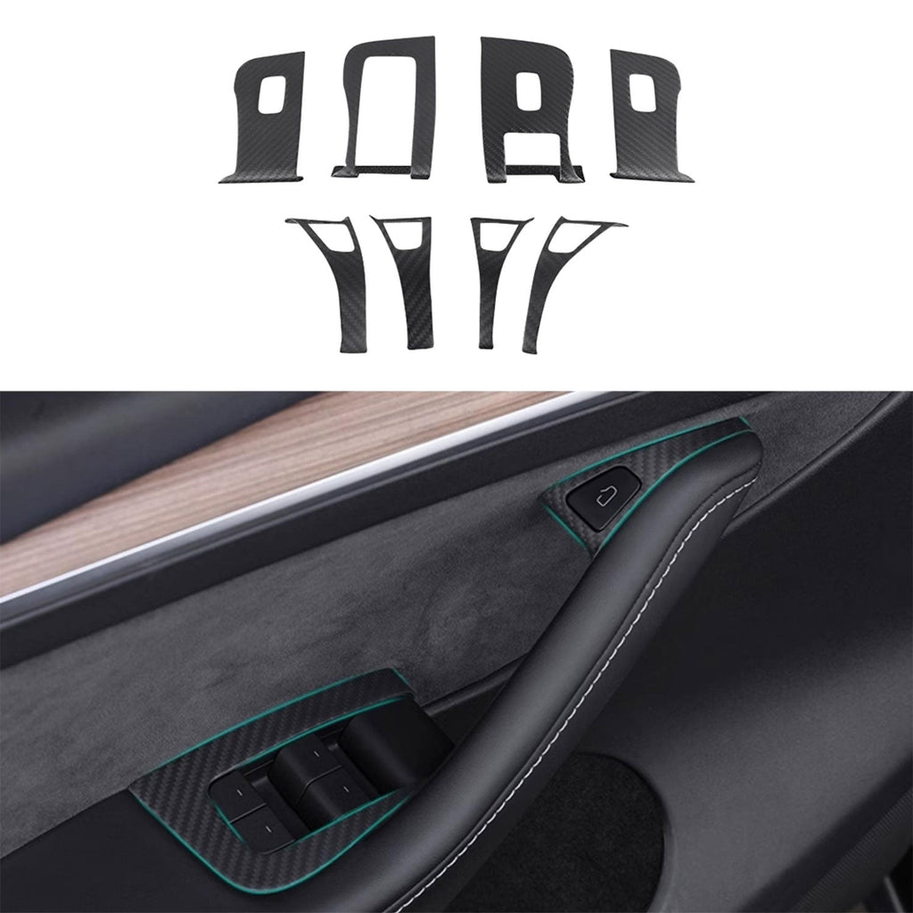 Model 3/Y Carbon Fiber Window & Door Switch Covers (LHD & RHD) Left Hand Drive Matte
