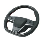 Plaid Round Steering Wheel Replacement for Tesla Model S / X 2021-2025