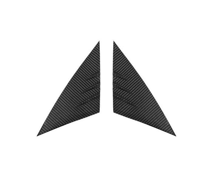Real Dry Carbon Fiber A-Pillar Accent Overlays for Tesla Model 3 / Y Matte 【Style 2】