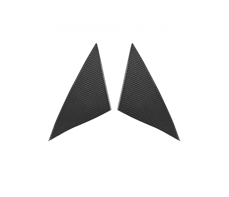 Real Dry Carbon Fiber A-Pillar Accent Overlays for Tesla Model 3 / Y