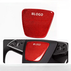 Real Dry Carbon Fiber Airbag Trim Cover for Model Y Juniper & Model 3 Highland Red