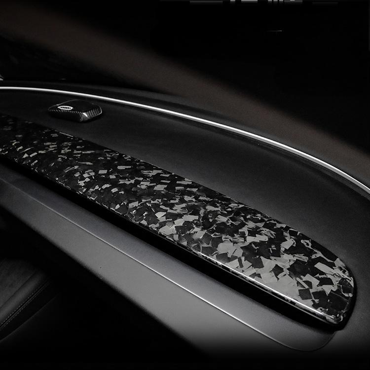 Real Dry Carbon Fiber Dash Cover Overlay for Model 3 Highalnd & Model Y Juniper Glossy Forged Upper
