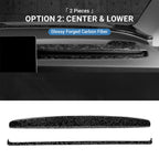 Real Dry Carbon Fiber Dashboard Cover for Model 3 Highland / Model Y Juniper Option 2：Center & Lower (2 Pieces) Glossy Forged