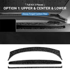 Real Dry Carbon Fiber Dashboard Cover for Model 3 Highland / Model Y Juniper Option 1：Upper & Center & Lower (Full Kit 3 Pieces) Glossy Forged