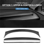 Real Dry Carbon Fiber Dashboard Cover for Model 3 Highland / Model Y Juniper Option 1：Upper & Center & Lower (Full Kit 3 Pieces) Matte