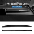 Real Dry Carbon Fiber Dashboard Cover for Model 3 Highland / Model Y Juniper Option 2：Center & Lower (2 Pieces) Glossy