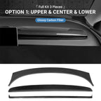 Real Dry Carbon Fiber Dashboard Cover for Model 3 Highland / Model Y Juniper Option 1：Upper & Center & Lower (Full Kit 3 Pieces) Glossy