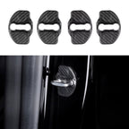 Real Dry Carbon Fiber Door Lock Cover for Tesla Model 3 & Model Y Matte