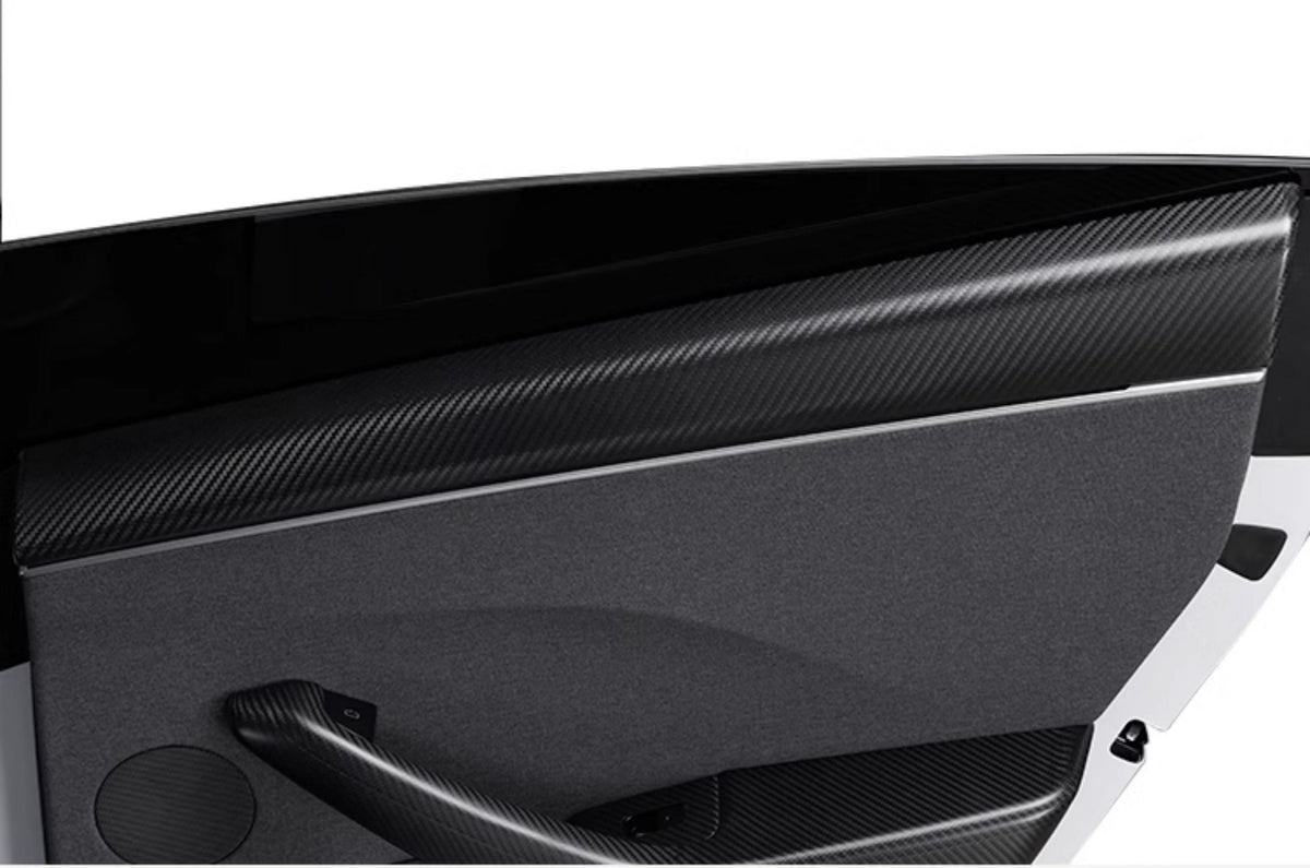 Real Dry Carbon Fiber Upper Door Trim for Model 3 Highland / Model Y Juniper