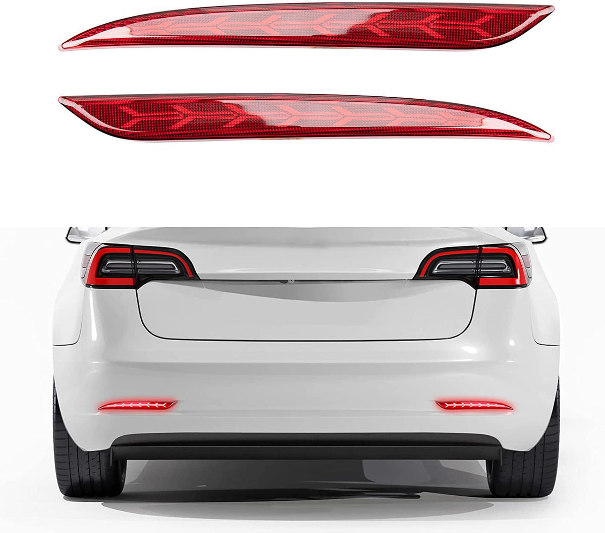 Rear Bumper Turn Signal Light Upgrade for Model Y Fishbone Model (2020-2024)