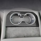 Rear Cup Holder Frame Dry Carbon Fiber Overlay for Tesla Model S/X 2023+ Glossy