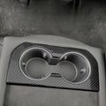 Rear Cup Holder Frame Dry Carbon Fiber Overlay for Tesla Model S/X 2023+