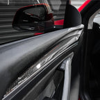 Repalcement Real Carbon Fiber Front Door Trim Panel for Tesla Model 3 / Y 2021-2023 Glossy carbon fiber