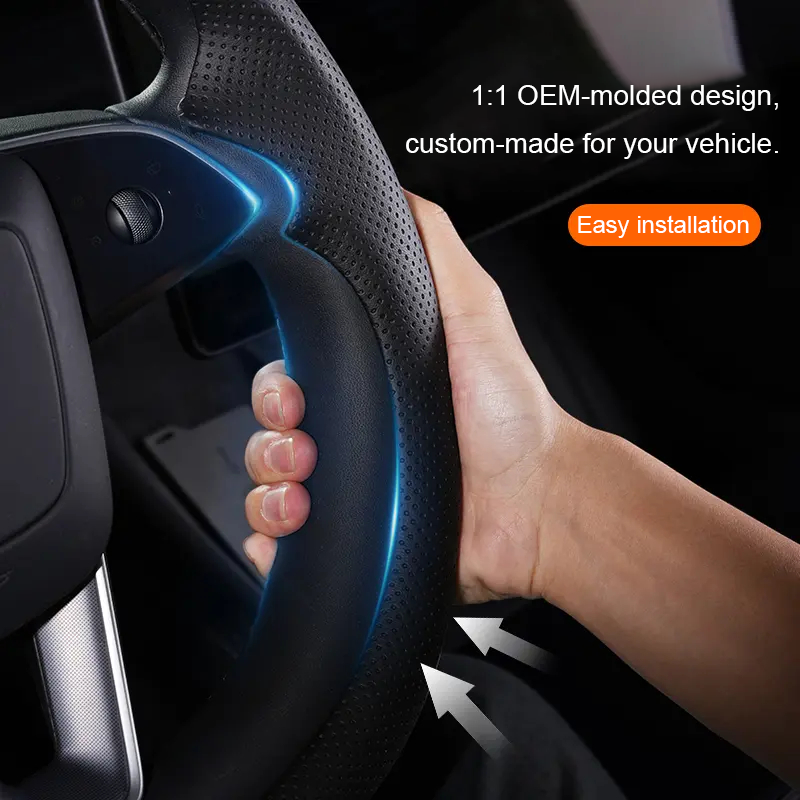 Breathable Snap-On Steering Wheel Cover for Tesla Model 3/Y