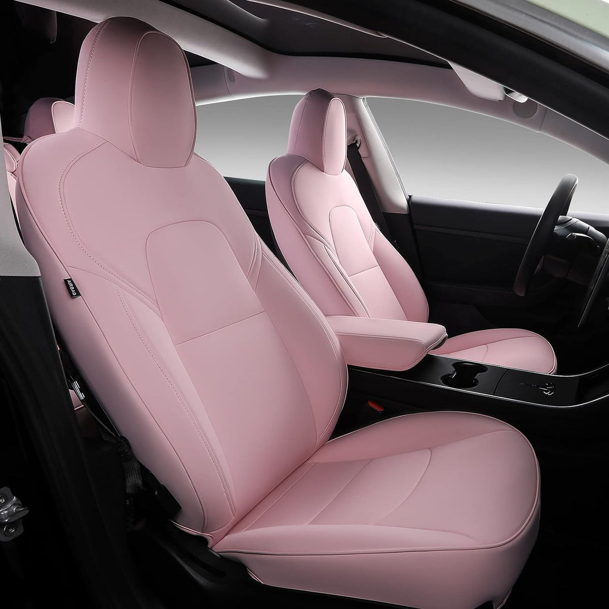 Seat Covers for Only Front Seats/Rear Seats for Tesla Model 3 & Model Y (5 Seater) Pink (Only for front seats)