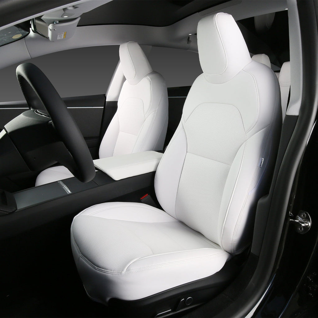Seat Covers for Only Front Seats/Rear Seats for Model 3 Highland & Model Y Juniper White (Only for front seats)