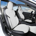 Seat Covers for Only Front Seats/Rear Seats for Tesla Model 3 & Model Y (5 Seater) Custom Made Black And White (Only for front seats)