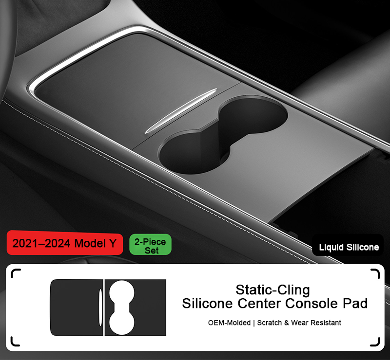 Static-Cling Console Mat for Model 3 / Y（2021+） Black