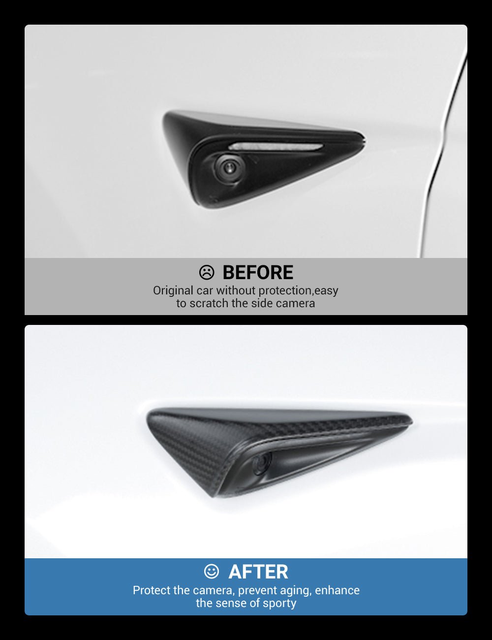 Model 3/S/Y/X Carbon Fiber Side Camera Turn Signal Cover