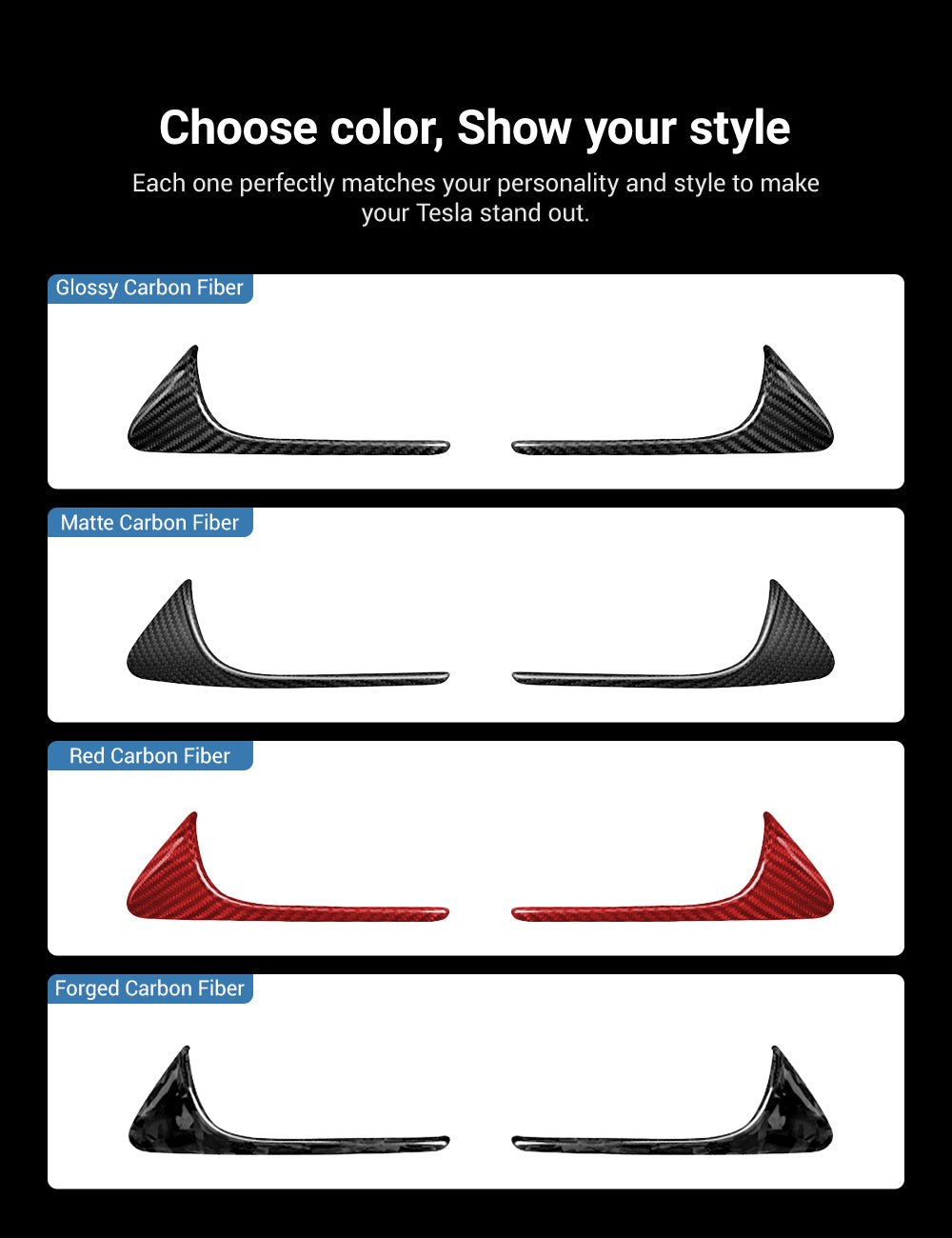 Model 3/S/Y/X Carbon Fiber Side Camera Turn Signal Cover