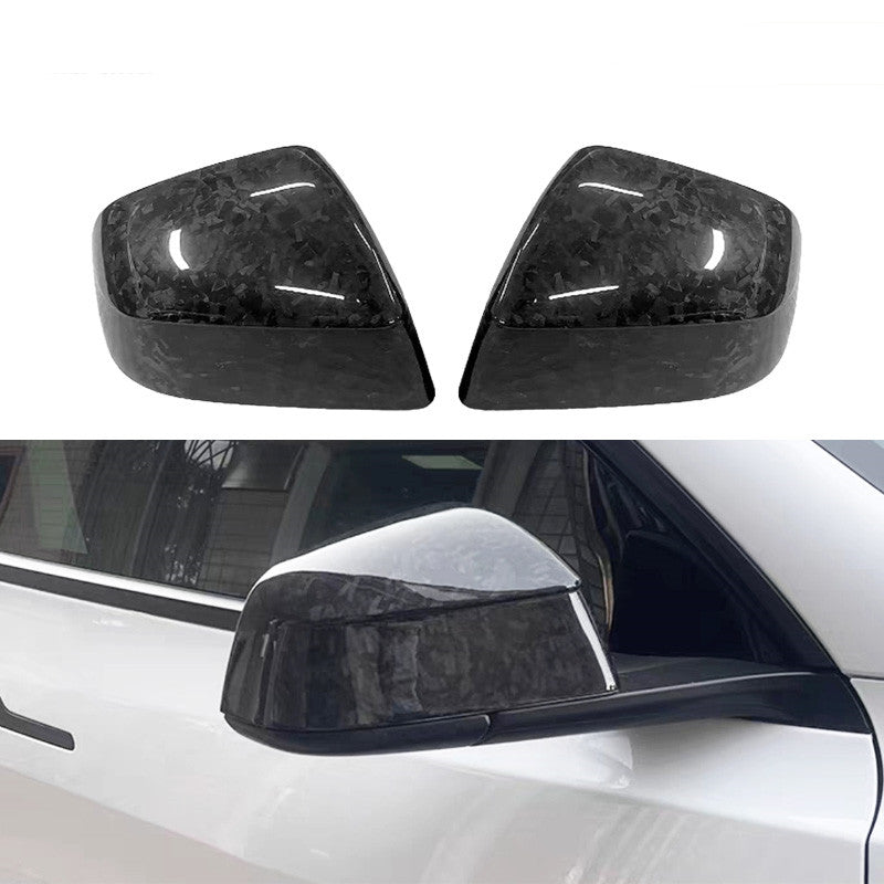 Tesla Model Y Carbon Fiber Mirror Covers (Juniper Style) Model Y 2020 - 2024 Glossy Forged Carbon Fiber