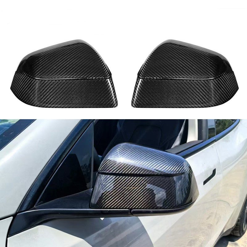 Tesla Model Y Carbon Fiber Mirror Covers (Juniper Style) Model Y 2020 - 2024 Glossy Carbon Fiber