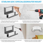 Starlink Gen 3 Router Mount | All-in-One Metal Wall Mount Kit