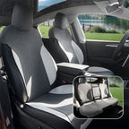 Suede Seat Covers for Tesla Model 3 & Model Y Dark Gray Standard Version