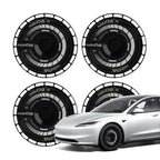 Aero DISC Wheel Covers for Model Y / Model 3 Black Wheel Cover + H2 White Circle Sticker