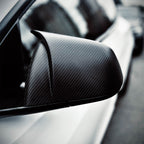 Dry Carbon Fiber Sporty Mirror Caps for Tesla Model S/X Matte Carbon