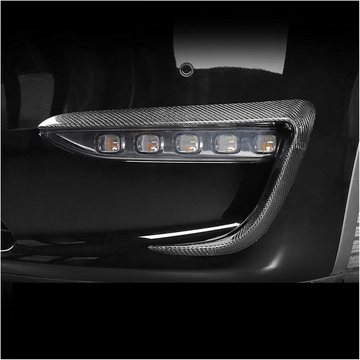 Tesla Model Y Carbon Fiber Fog Light Trim