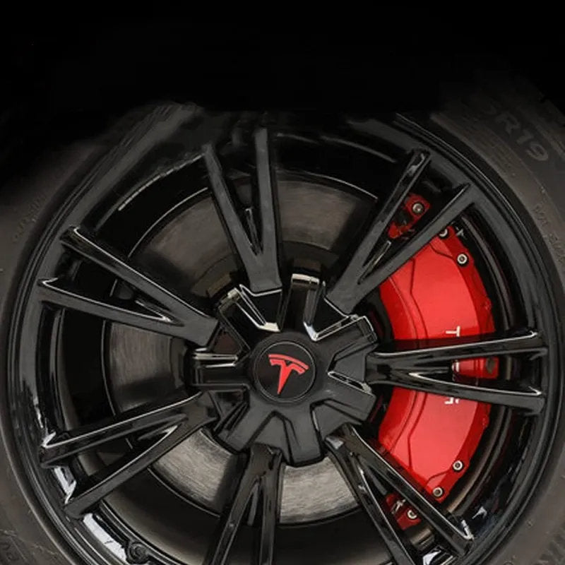 Tesla Model Y Center Caps for 19-inch Wheels - ABS & Aluminum Alloy Hub Cover Kit with Integrated Lug Nut Covers