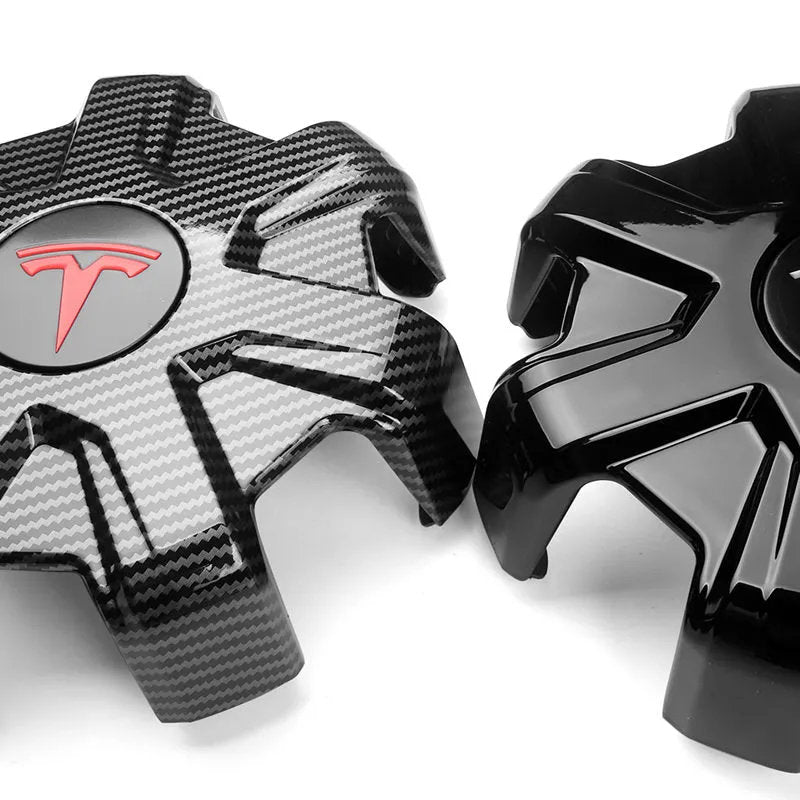 Tesla Model Y Center Caps for 19-inch Wheels - ABS & Aluminum Alloy Hub Cover Kit with Integrated Lug Nut Covers