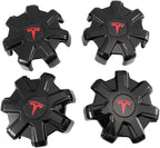 Tesla Model Y Center Caps for 19-inch Wheels - ABS & Aluminum Alloy Hub Cover Kit with Integrated Lug Nut Covers Bright Black Model Y 19 inch