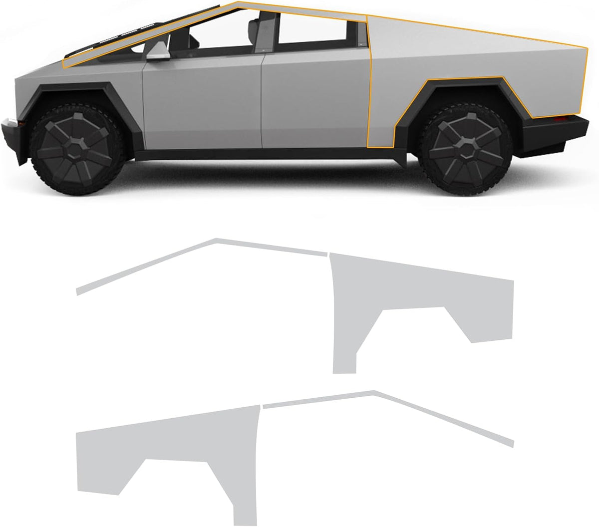 TPU Full Car Paint Protection Film for Tesla Cybertruck Side skirts