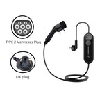TYPE 2 Mennekes Level 1 Electric Vehicle (EV) Charger UK plug