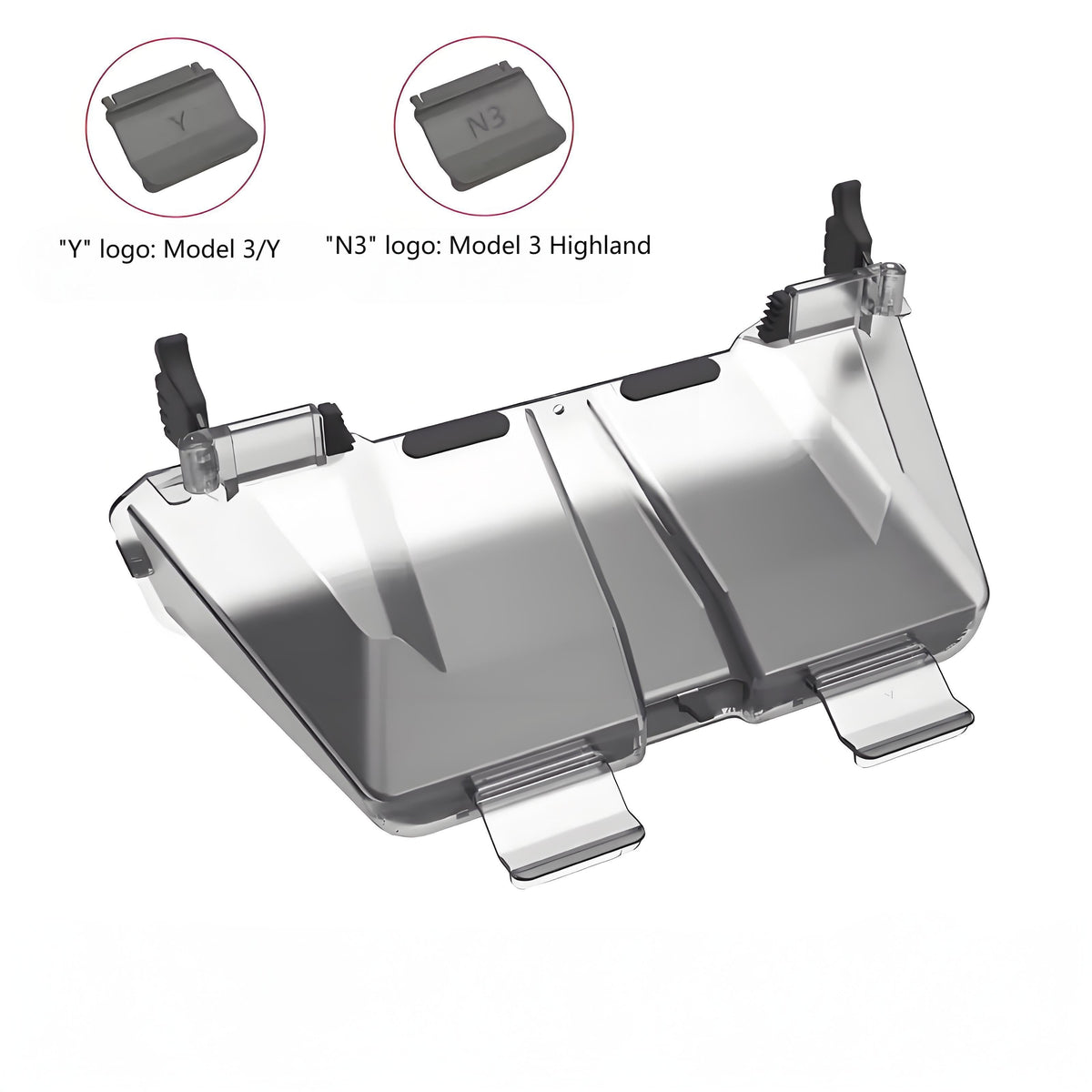Under Screen Storage Box for New Model Y / 3 Highland Transparent White