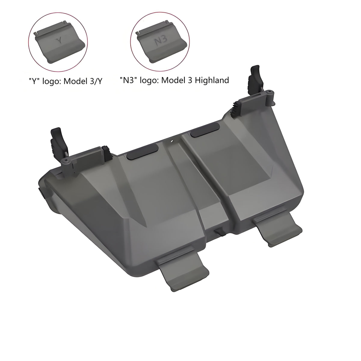 Under Screen Storage Box for New Model Y / 3 Highland Transparent black