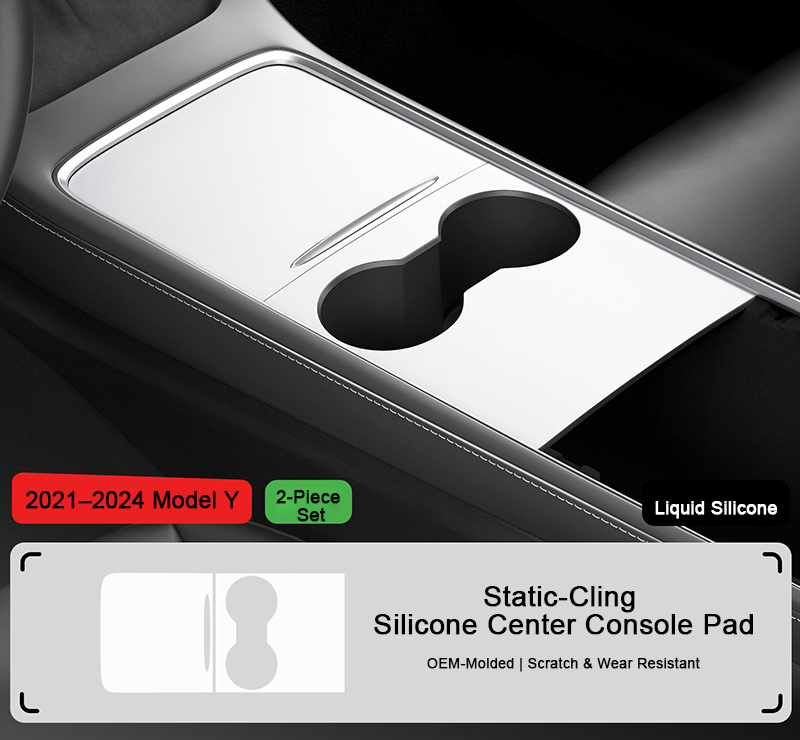 Static-Cling Console Mat for Model 3 / Y（2021+） White