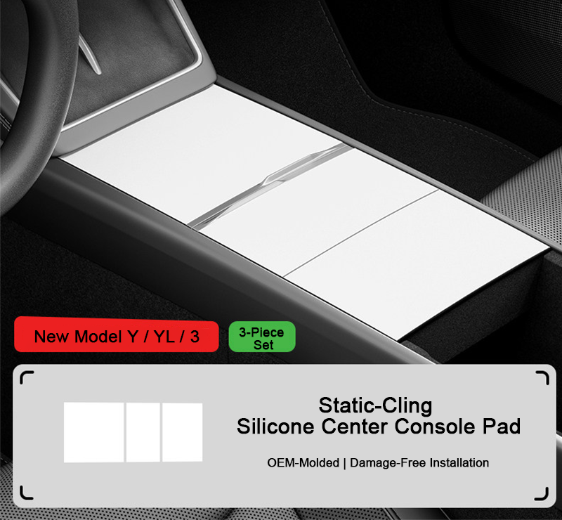 Static-Cling Console Mat for Model 3 / Y（2021+） White